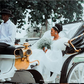 This bride used a carriage to meet her groom and it's beautiful