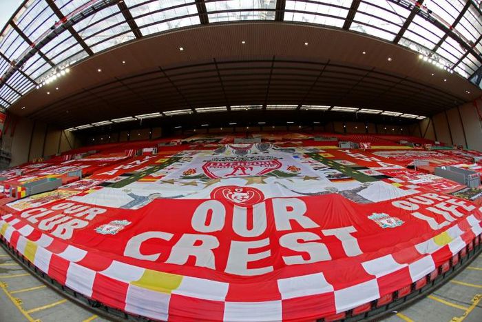 The Kop end at Anfield will host Liverpool's Premier League trophy presentation next week