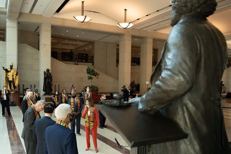 Here are beautiful Kente photos from George Floyd's memorial by Congressional Democrats