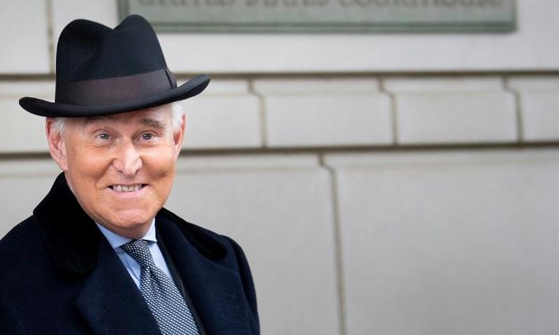 Roger Stone leaves the federal courthouse in Washington, DC after a sentencing hearing on February 20, 2020