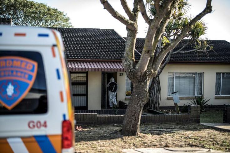 An ambulance crew answers a call from a patient with coronavirus. Hospitals in Port Elizabeth are so swamped that many patients are being treated just by paramedics