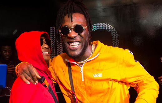 Burna Boy and Wizkid at his “Outside” album listening party in London.