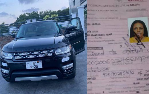 Nana Aba Anamoah registers gifted Range Rover, N 1-20