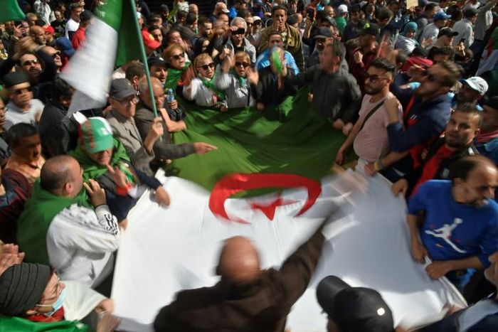 Algerians have been staging weeky  anti-government protests despite a ban on large gatherings as part of measures to contain the coronavirus