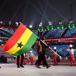 Opening ceremony PyeongChang Olympics with Ghana’s delegation. Akwasi Frimpong holding the flag of Ghana February 9, 2018