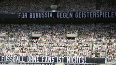 Gladbach fans pledge their support for the team but voice their disdain for games behind closed doors