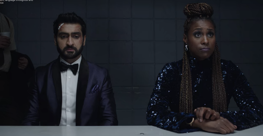 Kumail Nanjiani and Issa Rae in 'The Lovebirds' Police Station Scene