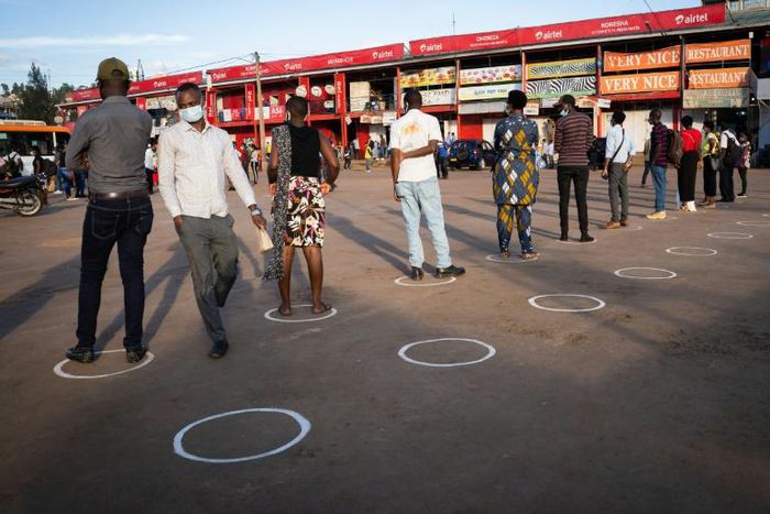 In the markets, only half the shops were allowed to reopen, social distancing rules in force