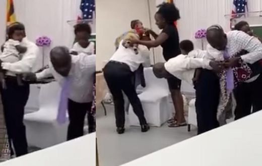 Women laugh hard as men failed to carry babies on their back in a competition (video)