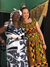 Erica Frimpong the wife of Olympian Akwasi Frimpong on the right meets Frimpong's Grandma Minka in Kumasi, Ghana May 19, 2019