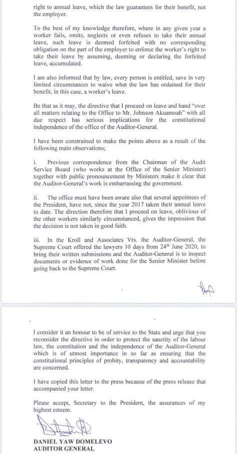 Domelevo's letter continuation