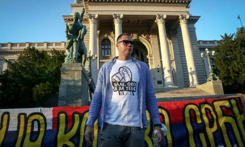 Petar Djuric has become a symbol of anger at the Serbian government's virus response after his father succumbed to the disease