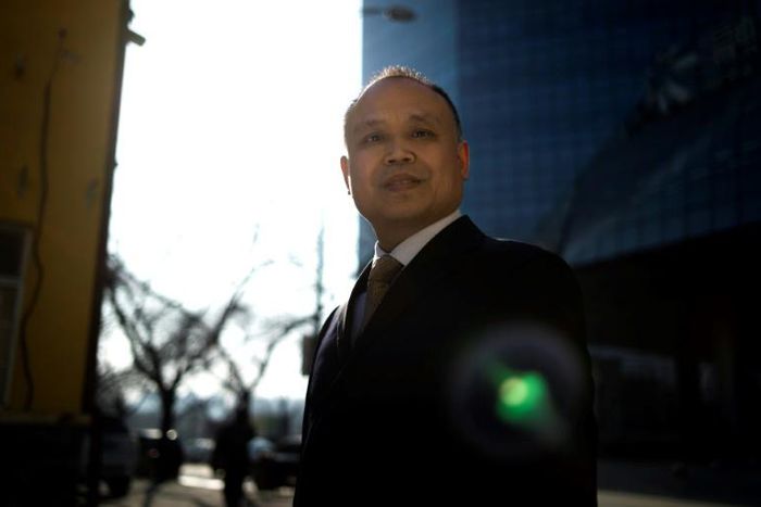 Yu Wensheng poses for a portrait in Beijing in 2017. His wife said the human rights lawyer had been sentenced to four years in jail for "inciting the subversion of state power"