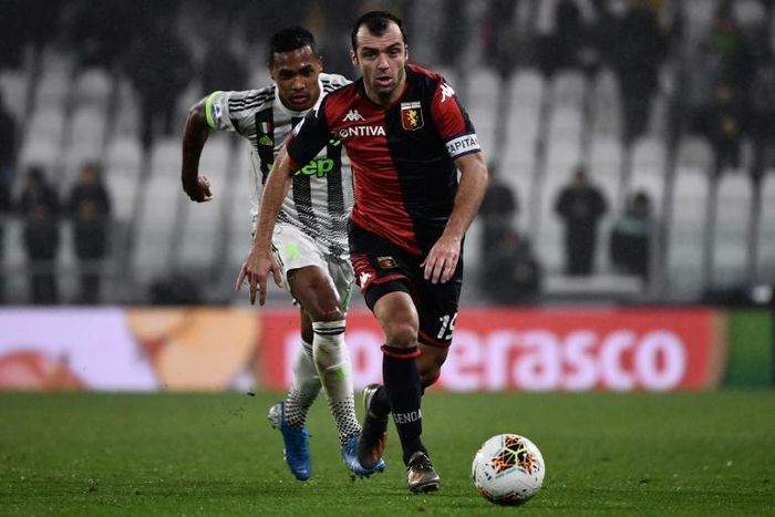 Goran Pandev, pictured here playing against Juventus, set Genoa on the way to a big win over SPAL