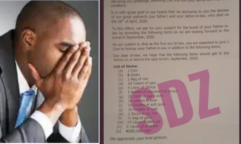 Family gives man outrageous list for his father-in-law’s funeral