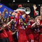 Liverpool captain Jordan Henderson lifts the Champions League trophy
