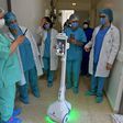 The robot helps medics and relatives maintain virtual contact with patients and avoids the risk of infection