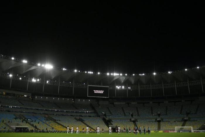 The Maracana stadium in Rio de Janeiro during a game between Flamengo and Bangu on June 18, 2020