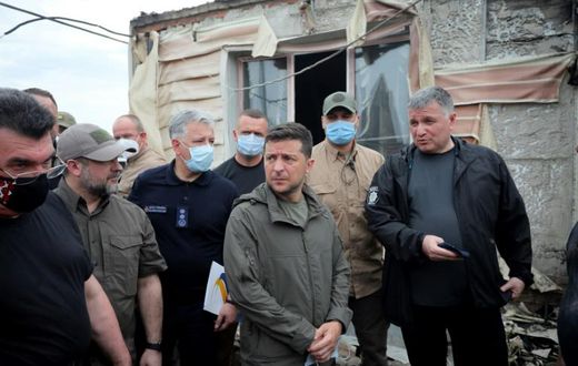 Ukrainian President Volodymyr Zelensky visited the scene on Wednesday