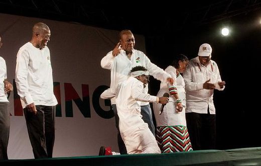 Shatta Wale performing at NDC rally