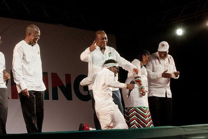 Shatta Wale performing at NDC rally