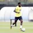 Umtiti could be out for three weeks after picking up a calf injury during the second day of individual training sessions at the club's Joan Gamper facility
