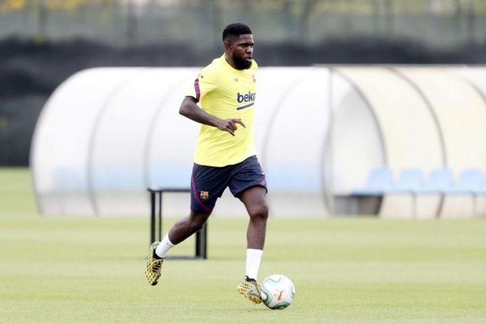 Umtiti could be out for three weeks after picking up a calf injury during the second day of individual training sessions at the club's Joan Gamper facility