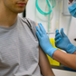 In this screen grab from video issued by Britain's Oxford University, a volunteer is injected with either an experimental COVID-19 vaccine or a comparison shot as part of the first human trials in the U.K. to test a potential vaccine, led by Oxford Uni...