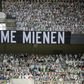 A banner reading "Silent Faces", surrounded by cardboard cut-out of Borussia Moenchengladbach fans, during Saturday's 3-1 home defeat to Leverkusen.