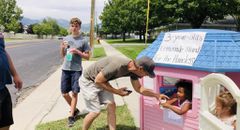 3-year-old Ashanti Frimpong serving and interacting with her customers June 13, 2020