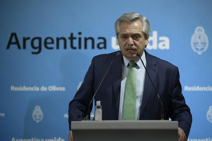 President Alberto Fernandez of Argentina, which faces defaulting on its debts