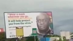 Gov’t pulls down COVID-19 awareness billboard of Akufo-Addo not wearing a mask