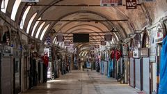 A deserted passage in Istanbul's Grand Bazaar, which is set to reopen on Monday for the first time in two months