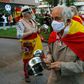 Demonstrators wrapped in Spanish flags protest at what rightwing parties have dubbed a "brutal confinement" after a fifth state of emergency extension