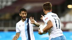 Ciro Immobile scored his 29th league goal of the season for Lazio thanks to Spanish midfielder Luis Alberto's pinpoint pass
