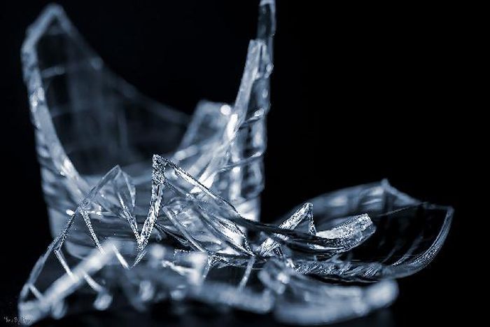 Pieces of broken bottles