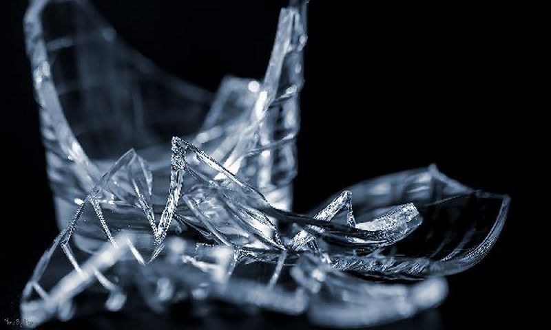 Pieces of broken bottles