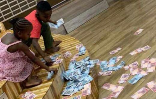 Ibrah One's kids turn his cash to playing materials (PHOTOS)