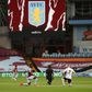 Players from Aston Villa and Sheffield United take a knee prior to kick-off in the Premier League's first match for 100 days