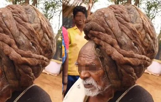 95-year-old Indian man has allegedly never cut his hair (video)