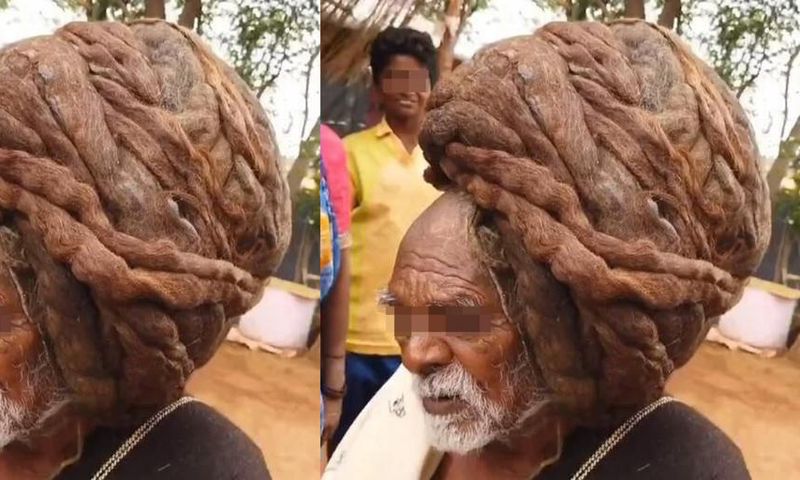 95-year-old Indian man has allegedly never cut his hair (video)