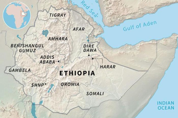 Map of Ethiopia and its regions