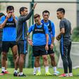 Guangzhou R&F head coach Giovanni van Bronckhorst conducts a squad session last week as Chinese Super League clubs enter a fifth month of pre-season training because of the coronavirus