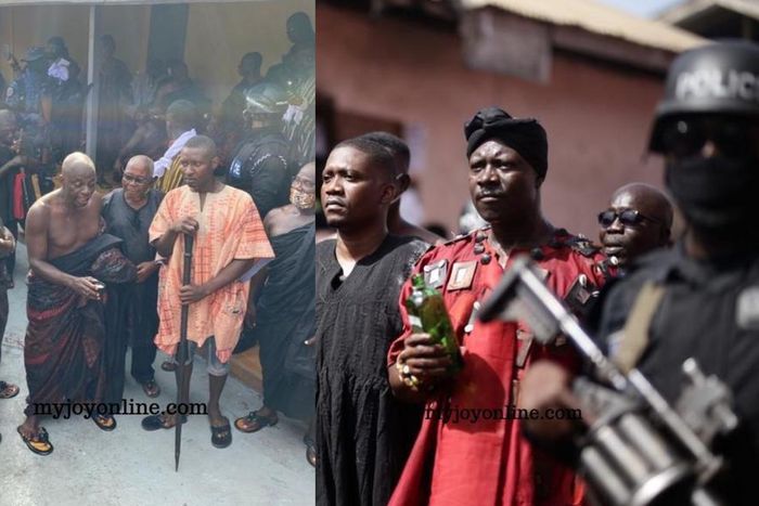 PHOTOS: Police provide security as Akuapemhene is enstooled despite ban on public gathering