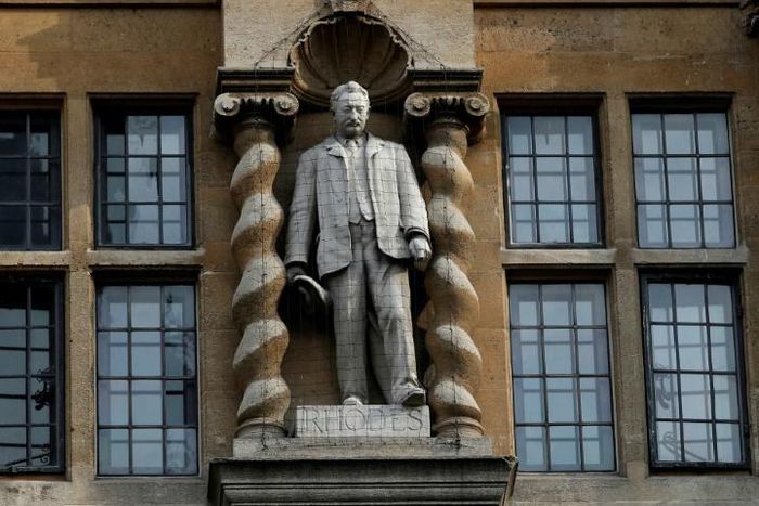 Protestors have called fo the removal of the statue of Victorian imperialist Cecil Rhodes, which looks down over Oxford's High Street