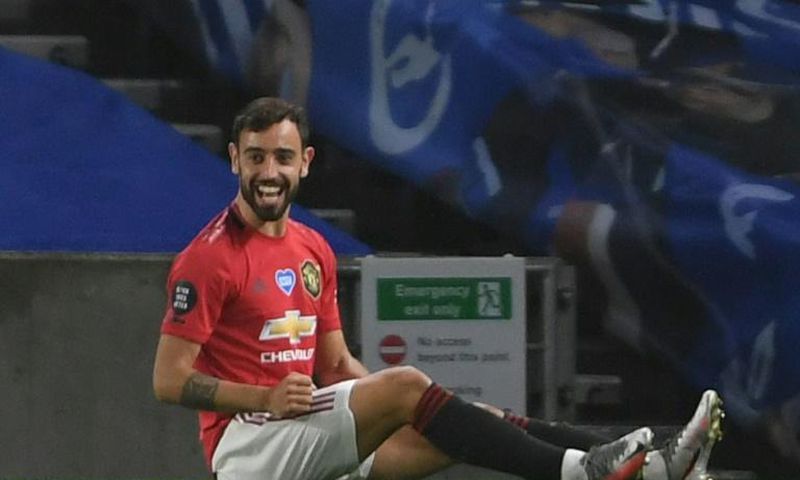 Manchester United midfielder Bruno Fernandes scored twice at Brighton