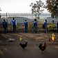 Pupils at the Winnie Mandela Secondary School queued outside before classes resumed on Monday
