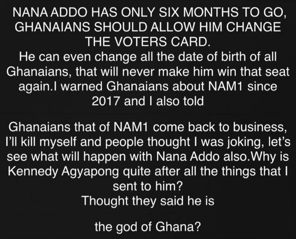 Nana Addo can never win the seat again even if he changes the voters’ register