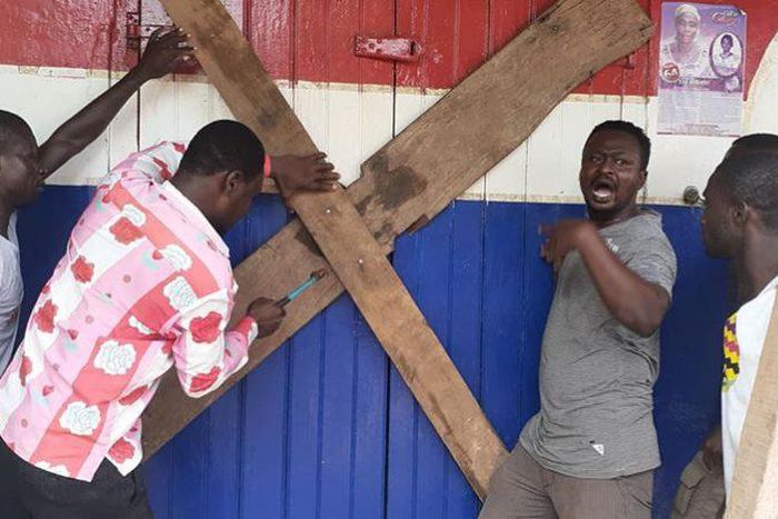 Angry NPP youth lock office