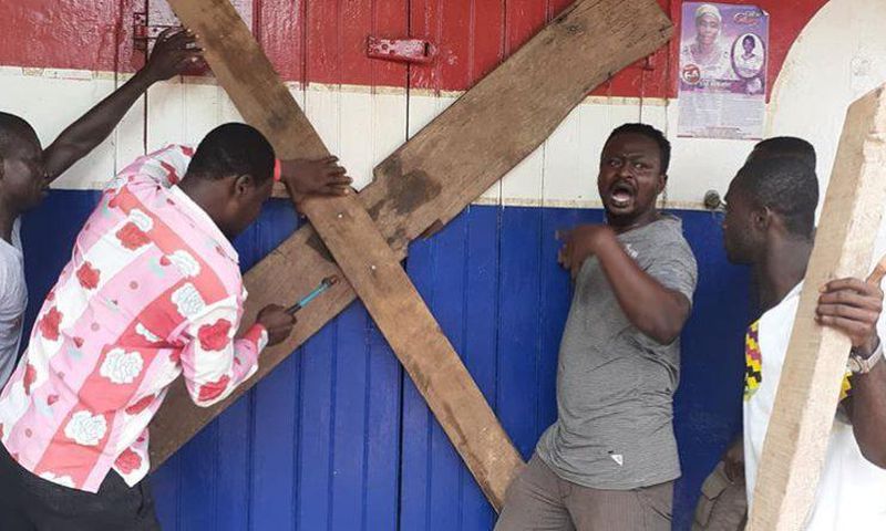 Angry NPP youth lock office
